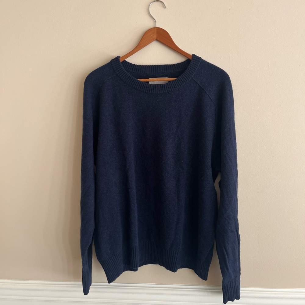 EVERLANE ReCashmere Crew Sweater Navy size XL